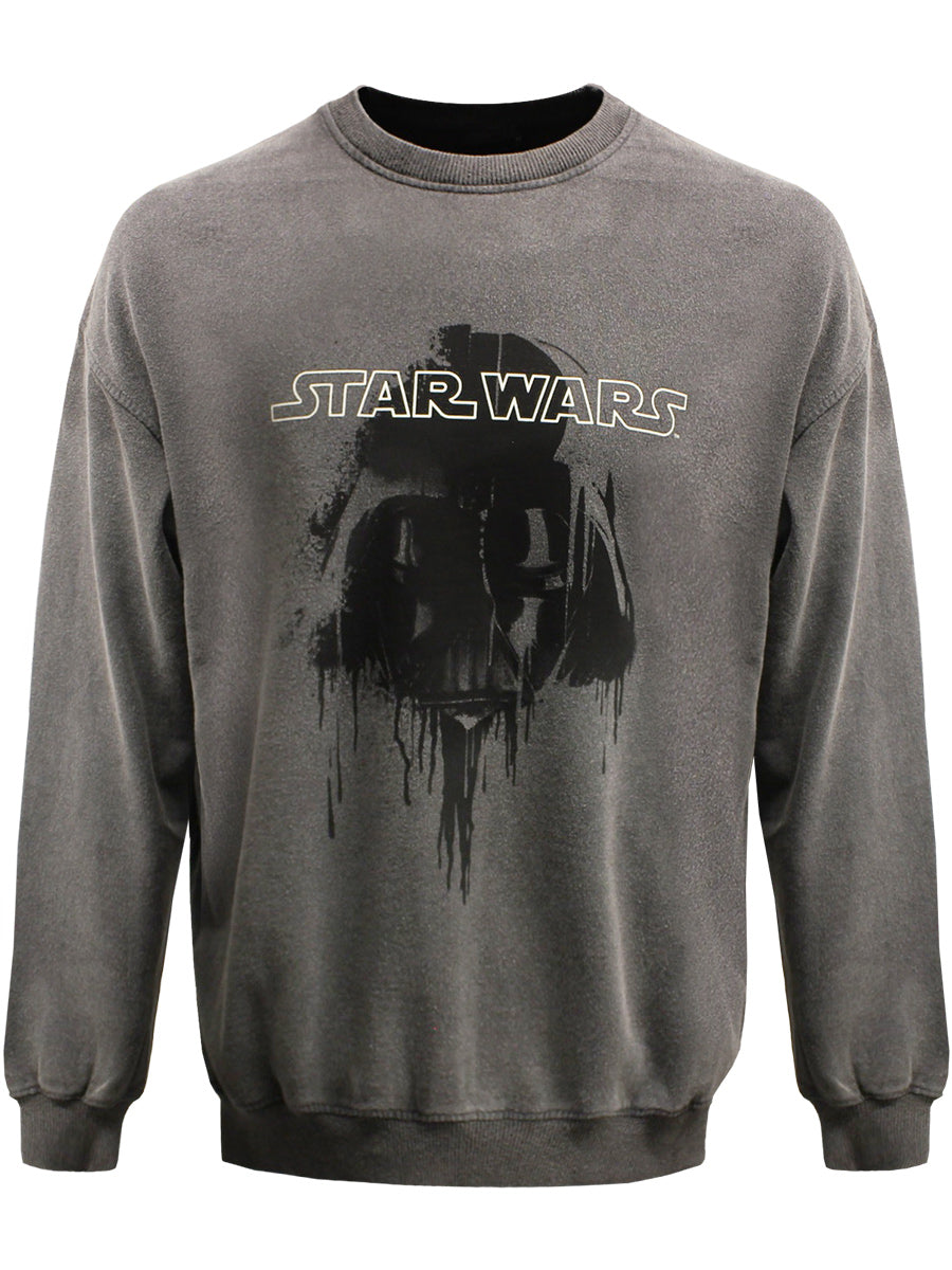 Star Wars Dripping Vader Men's Grey Sweatshirt