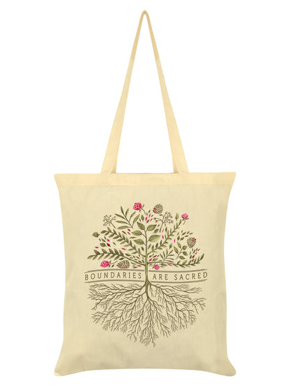 Boundaries Are Sacred Cream Tote Bag