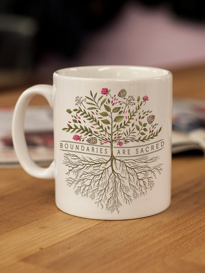 Boundaries Are Sacred White Mug