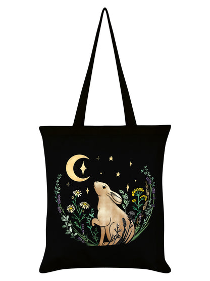 Moon Gazer Black Tote Bag