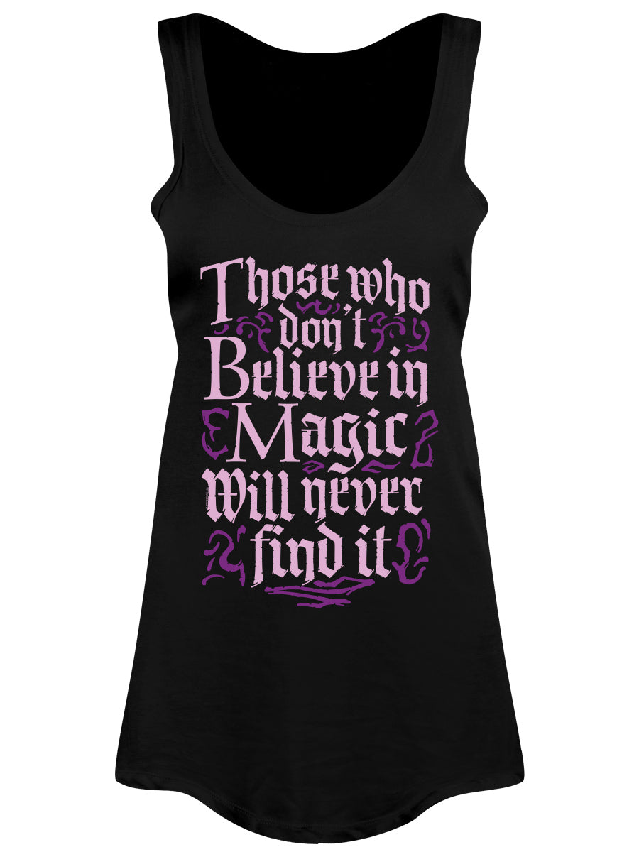 Those Who Don't Believe In Magic Will Never Find It Ladies Black Floaty Vest