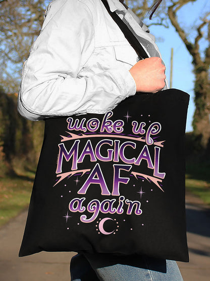 Woke Up Magical AF Again Black Tote Bag