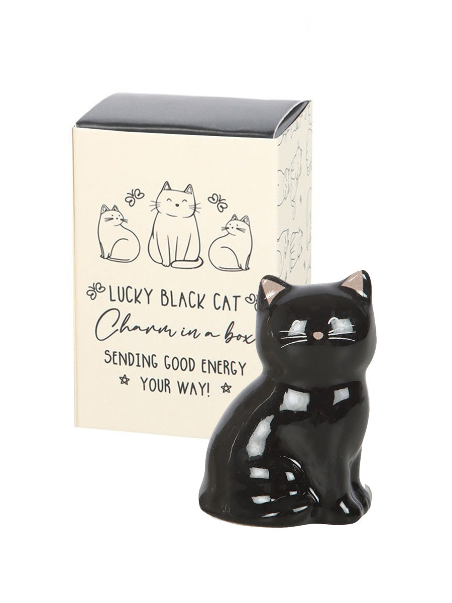 Lucky Black Cat Ceramic Charm