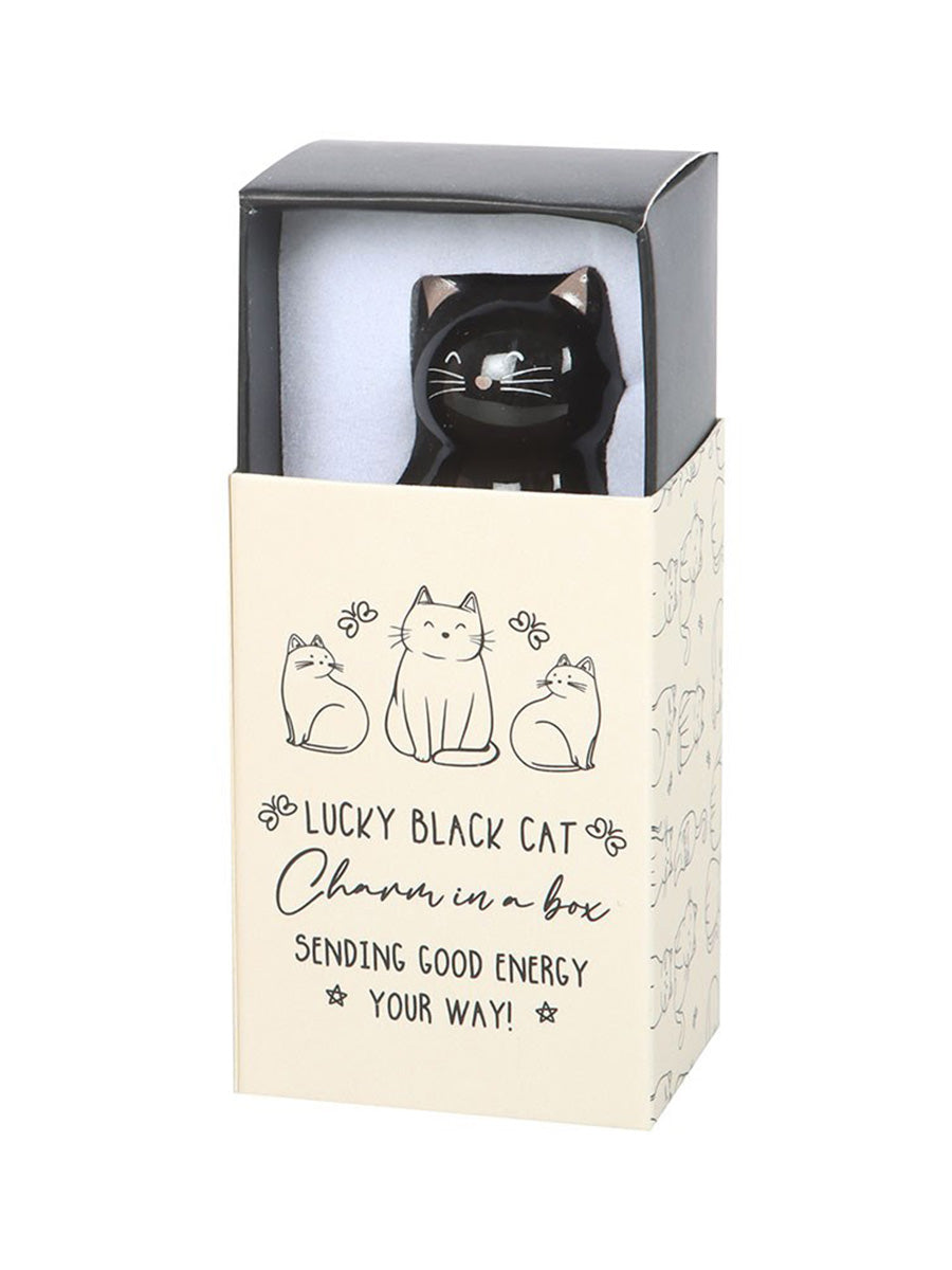 Lucky Black Cat Ceramic Charm