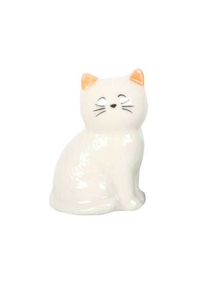 Lucky White Cat Ceramic Charm