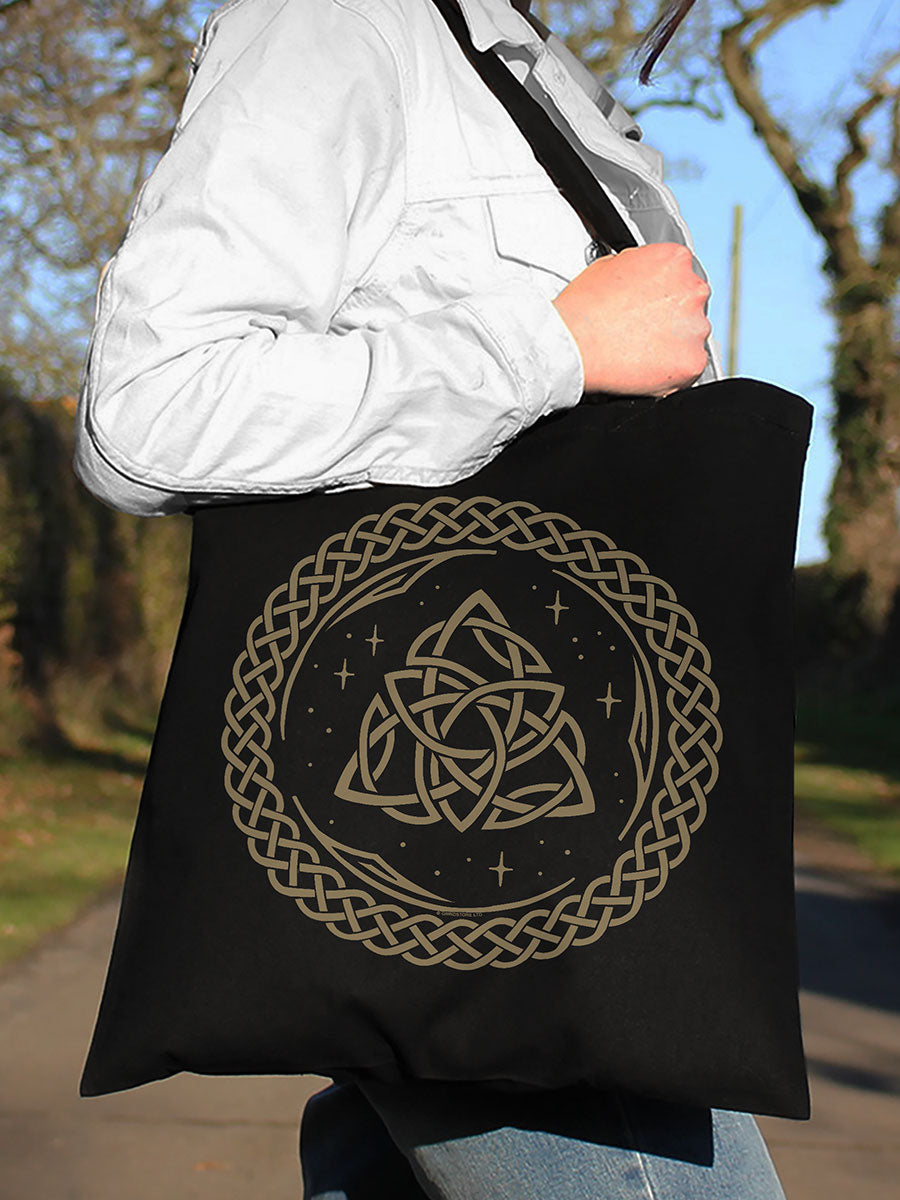 Divine Triquetra Black Tote Bag