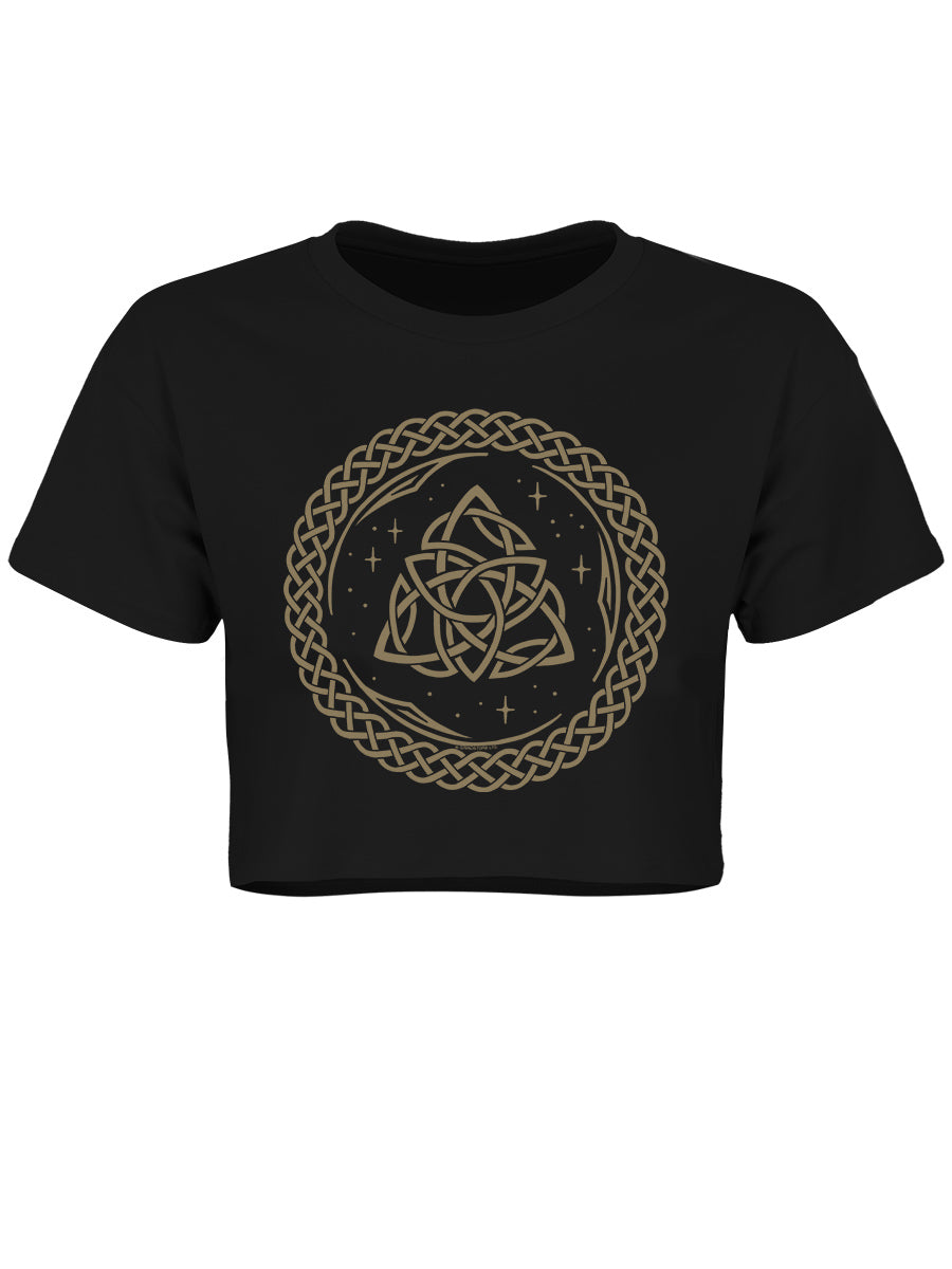 Divine Triquetra Black Crop Top