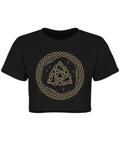 Divine Triquetra Black Crop Top