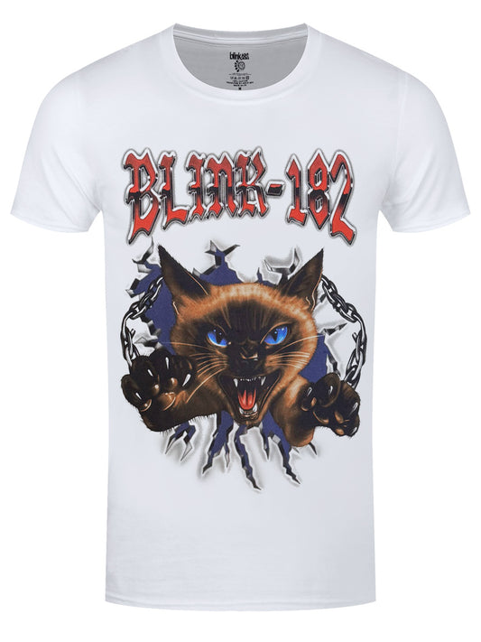 Blink-182 Cheshire Cat Men's White T-Shirt