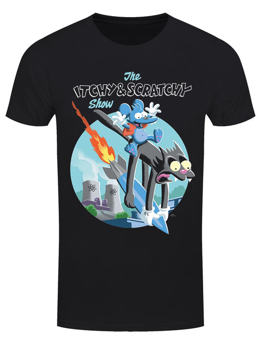 The Simpsons Itchy & Scratchy Show Men's Black T-Shirt