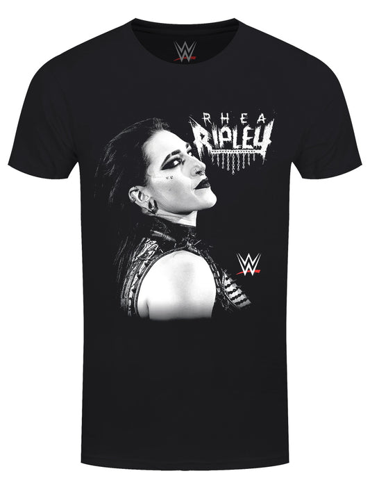 WWE Rhea Ripley Faded Photo Men's Black T-Shirt