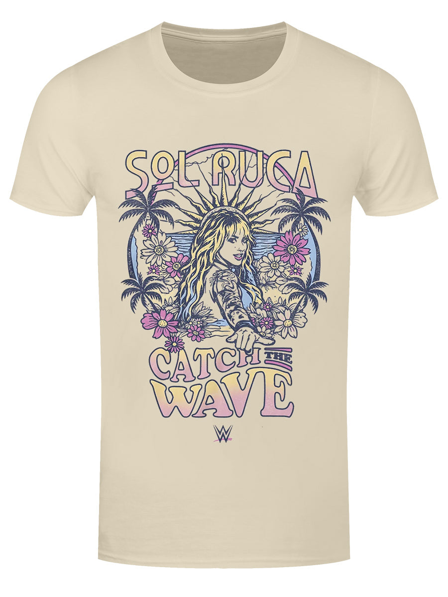 WWE Sol Ruca Catch The Wave Men's Cream T-Shirt