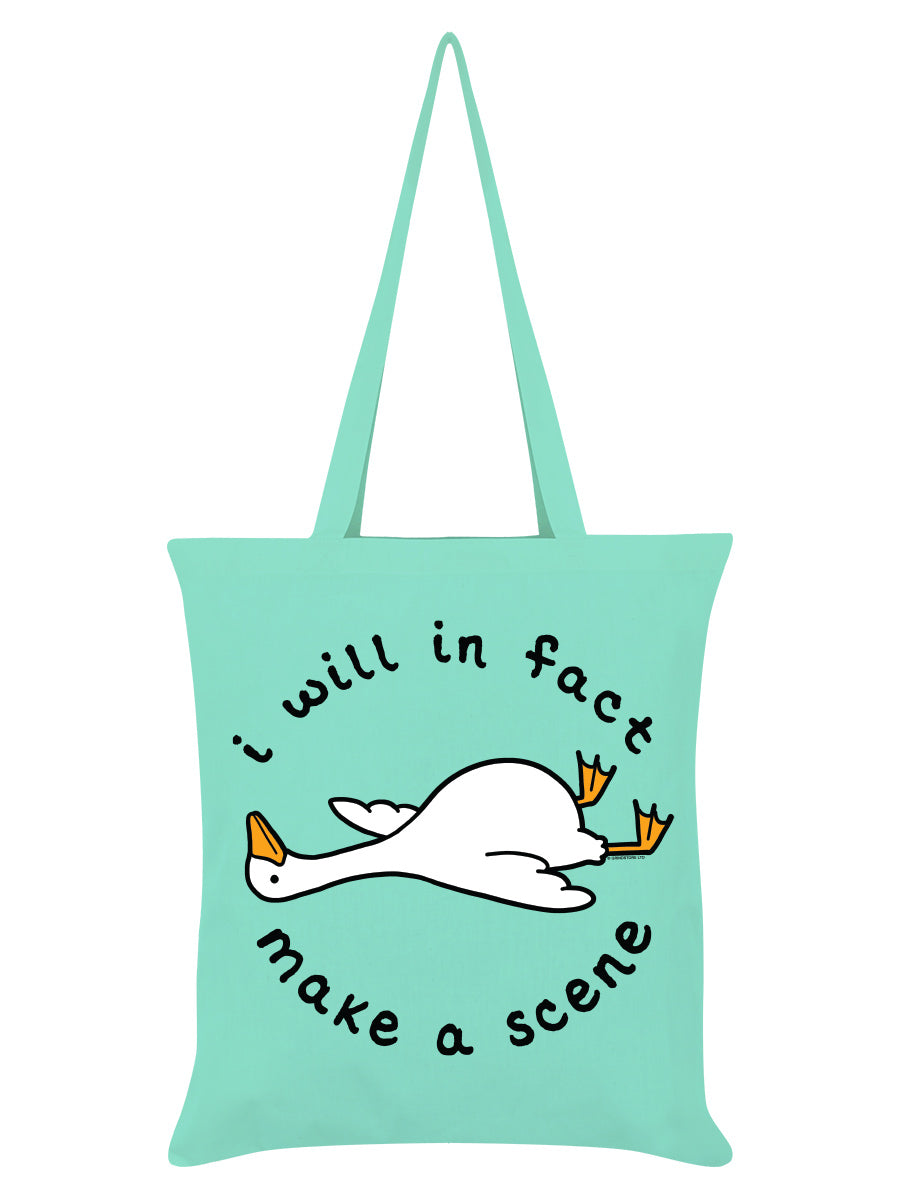 Silly Goose I Will In Fact Make A Scene Mint Green Tote Bag