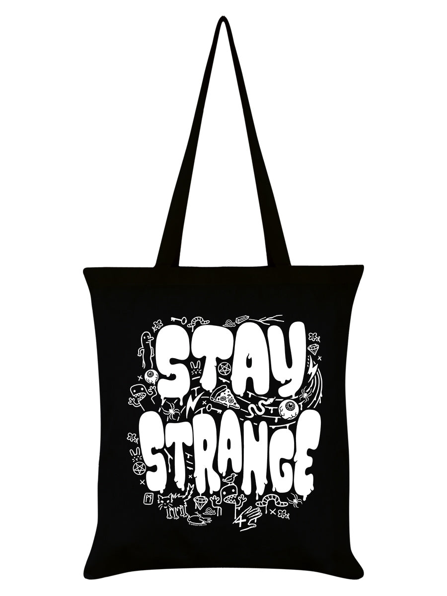 Stay Strange Black Tote Bag