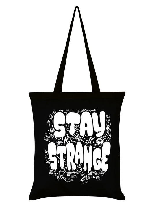 Stay Strange Black Tote Bag