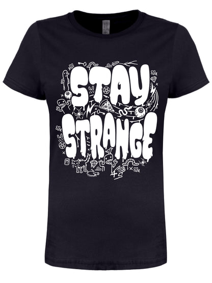 Stay Strange Ladies Black T-Shirt
