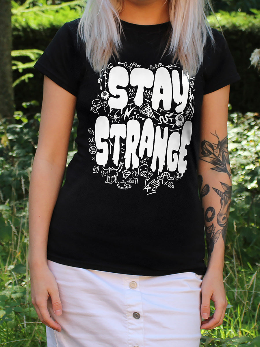 Stay Strange Ladies Black T-Shirt