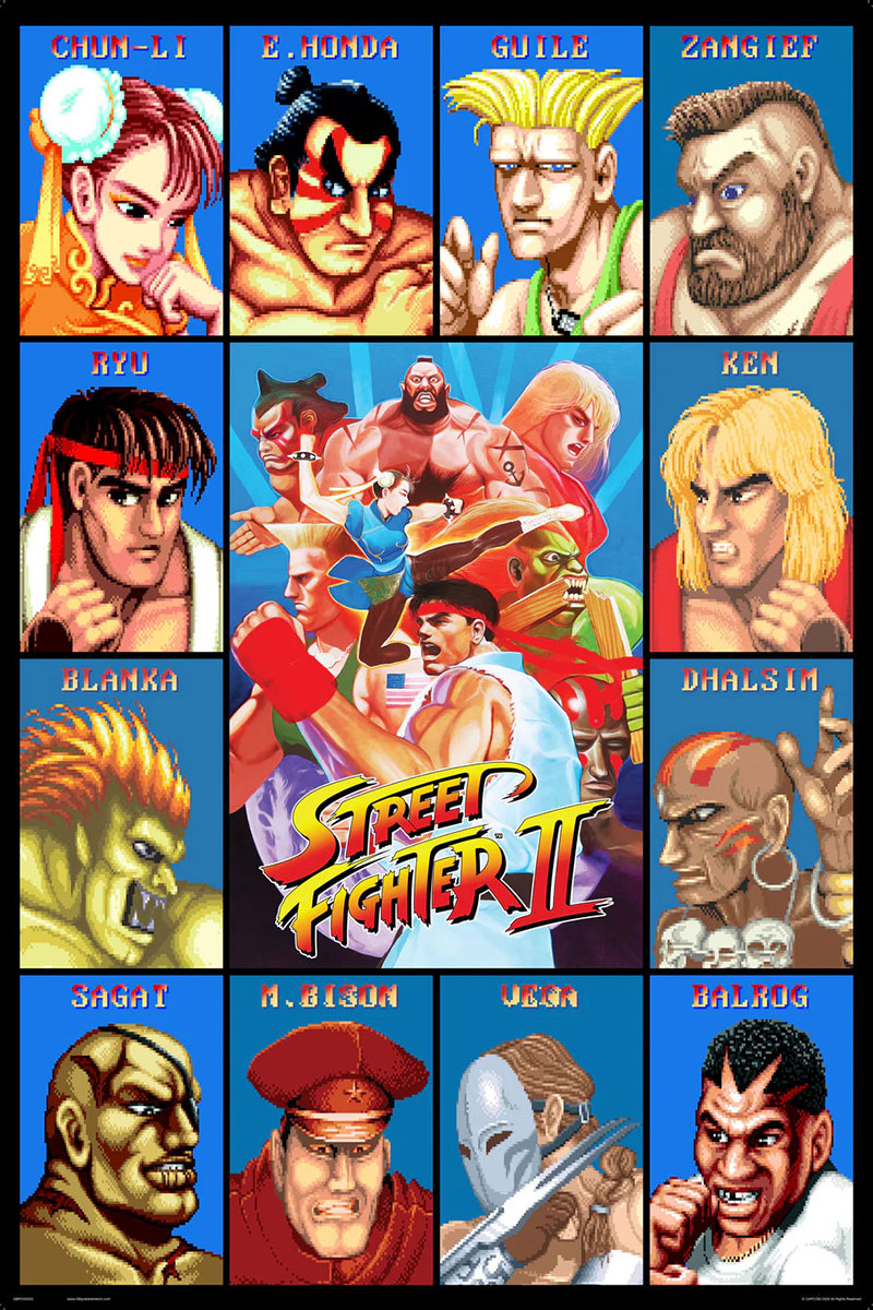 Street Fighter II Characters Maxi Poster