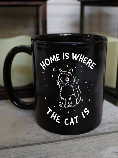 Little Shadow Home Is Where The Cat Is Black Mug