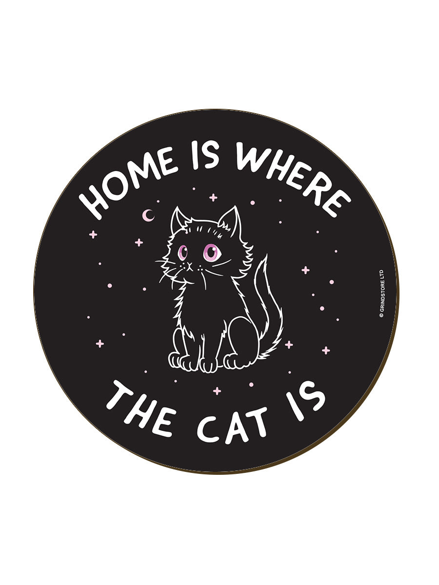 Little Shadow Home Is Where The Cat Is Circular Coaster