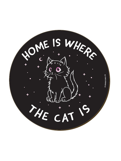 Little Shadow Home Is Where The Cat Is Circular Coaster