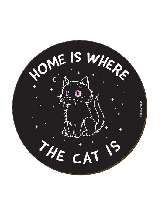 Little Shadow Home Is Where The Cat Is Circular Coaster