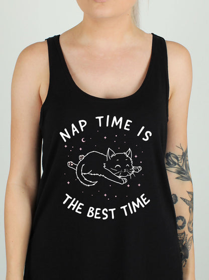 Little Shadow Nap Time Cat Ladies Black Floaty Vest