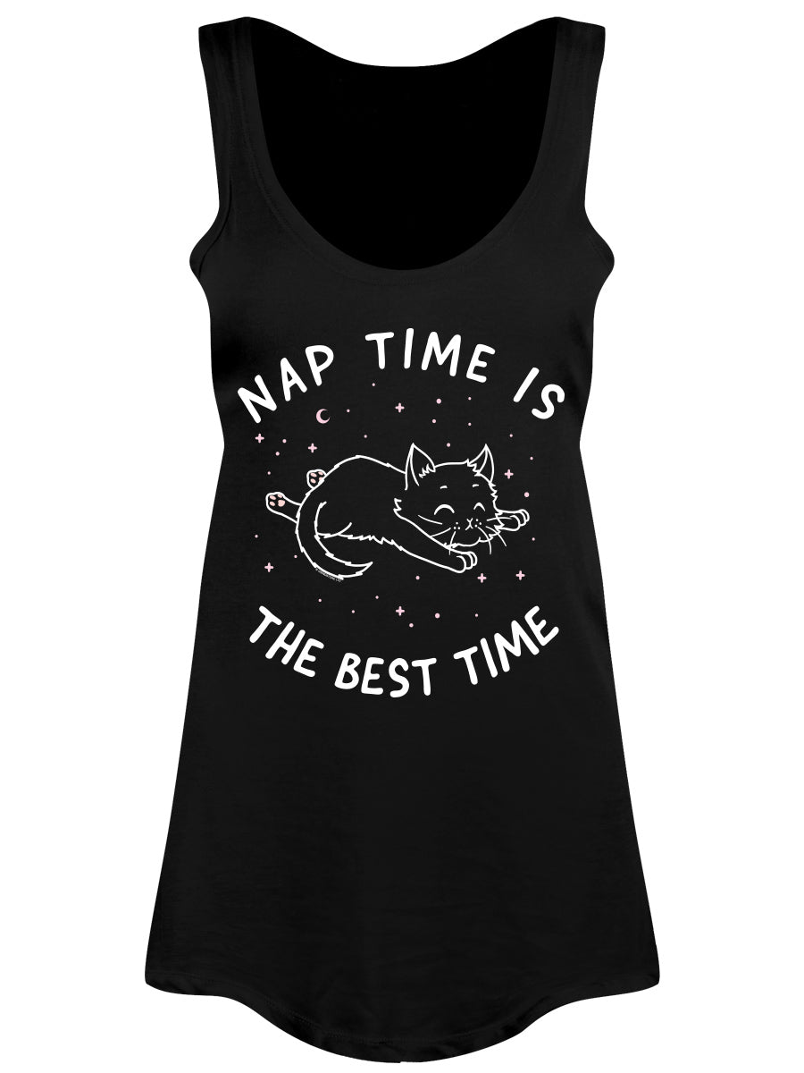 Little Shadow Nap Time Cat Ladies Black Floaty Vest