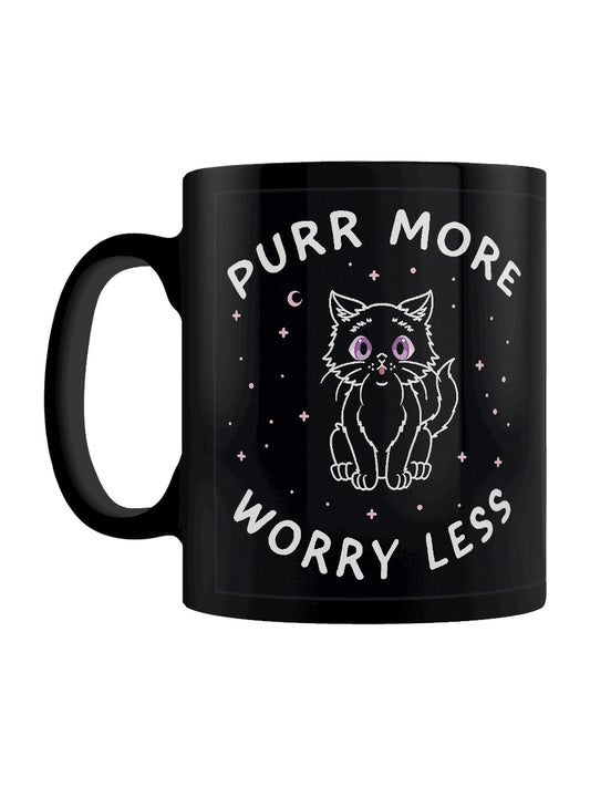Little Shadow Purr More Worry Less Black Mug