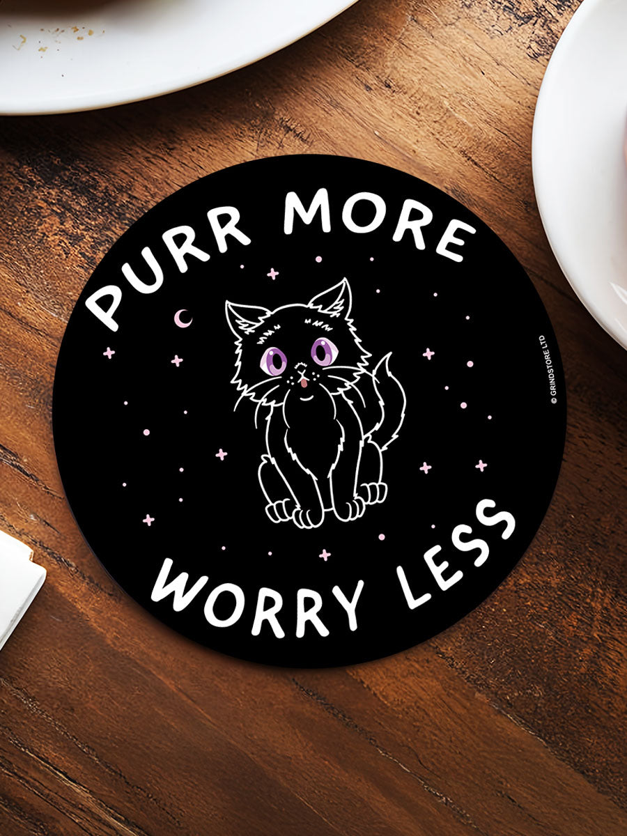 Little Shadow Purr More Worry Less Circular Coaster