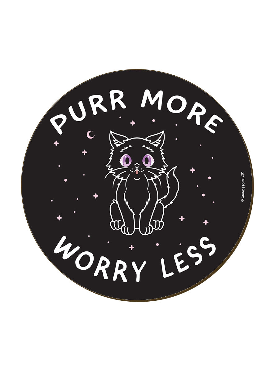 Little Shadow Purr More Worry Less Circular Coaster
