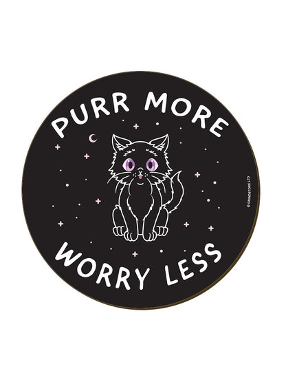 Little Shadow Purr More Worry Less Circular Coaster