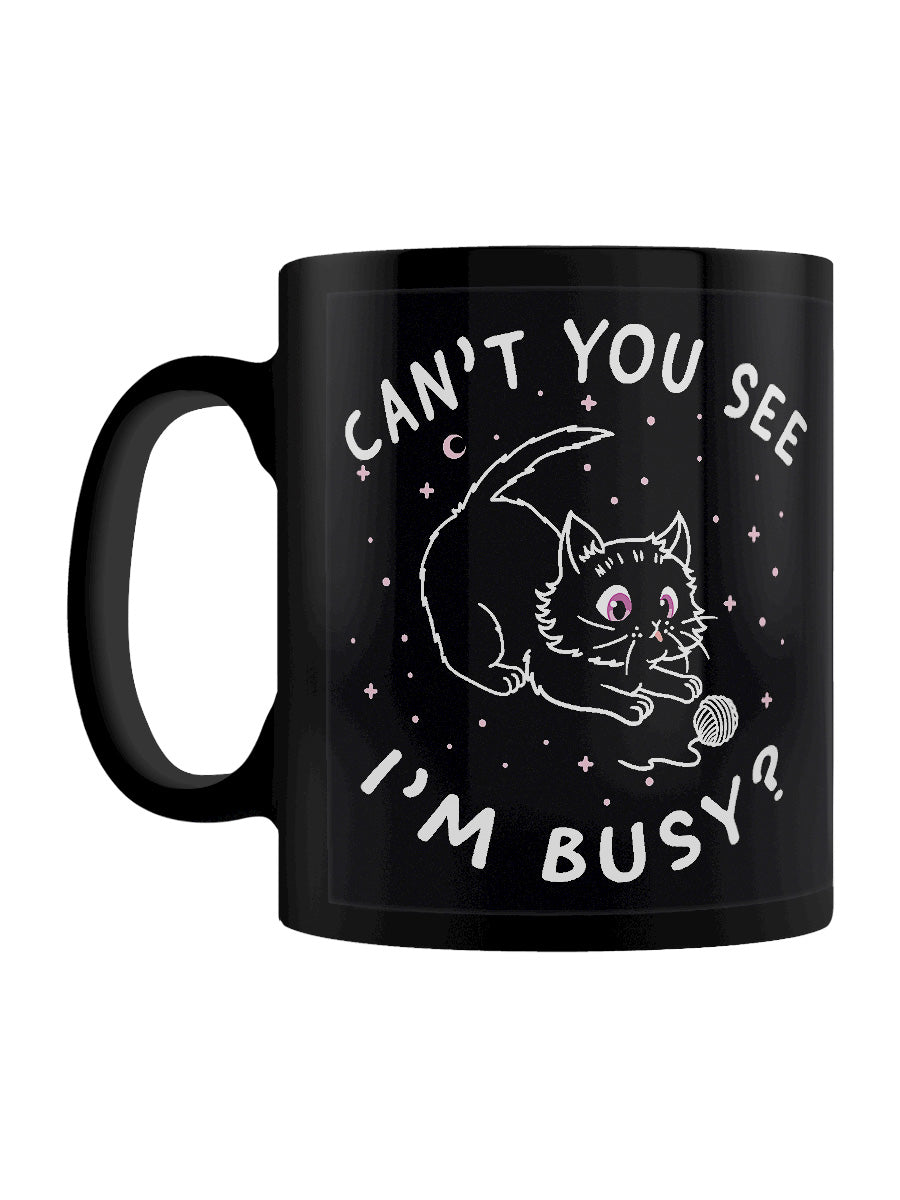 Little Shadow Busy Cat Black Mug