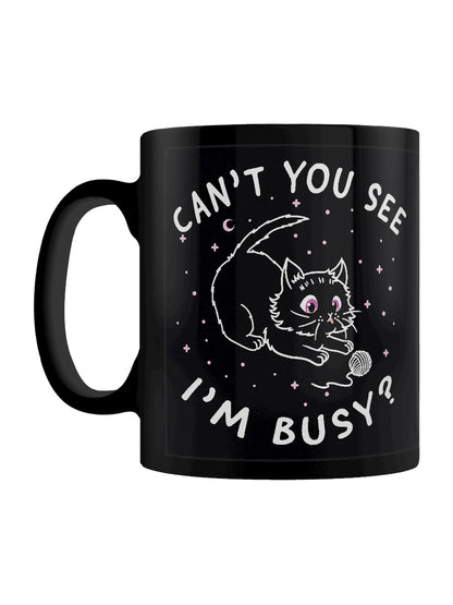 Little Shadow Busy Cat Black Mug