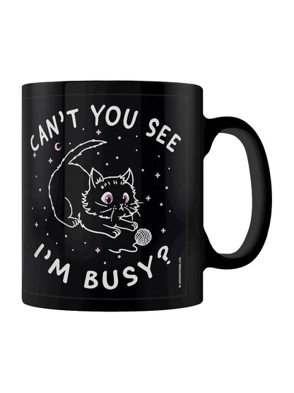 Little Shadow Busy Cat Black Mug