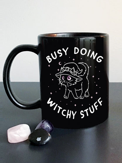 Little Shadow Witchy Cat Black Mug