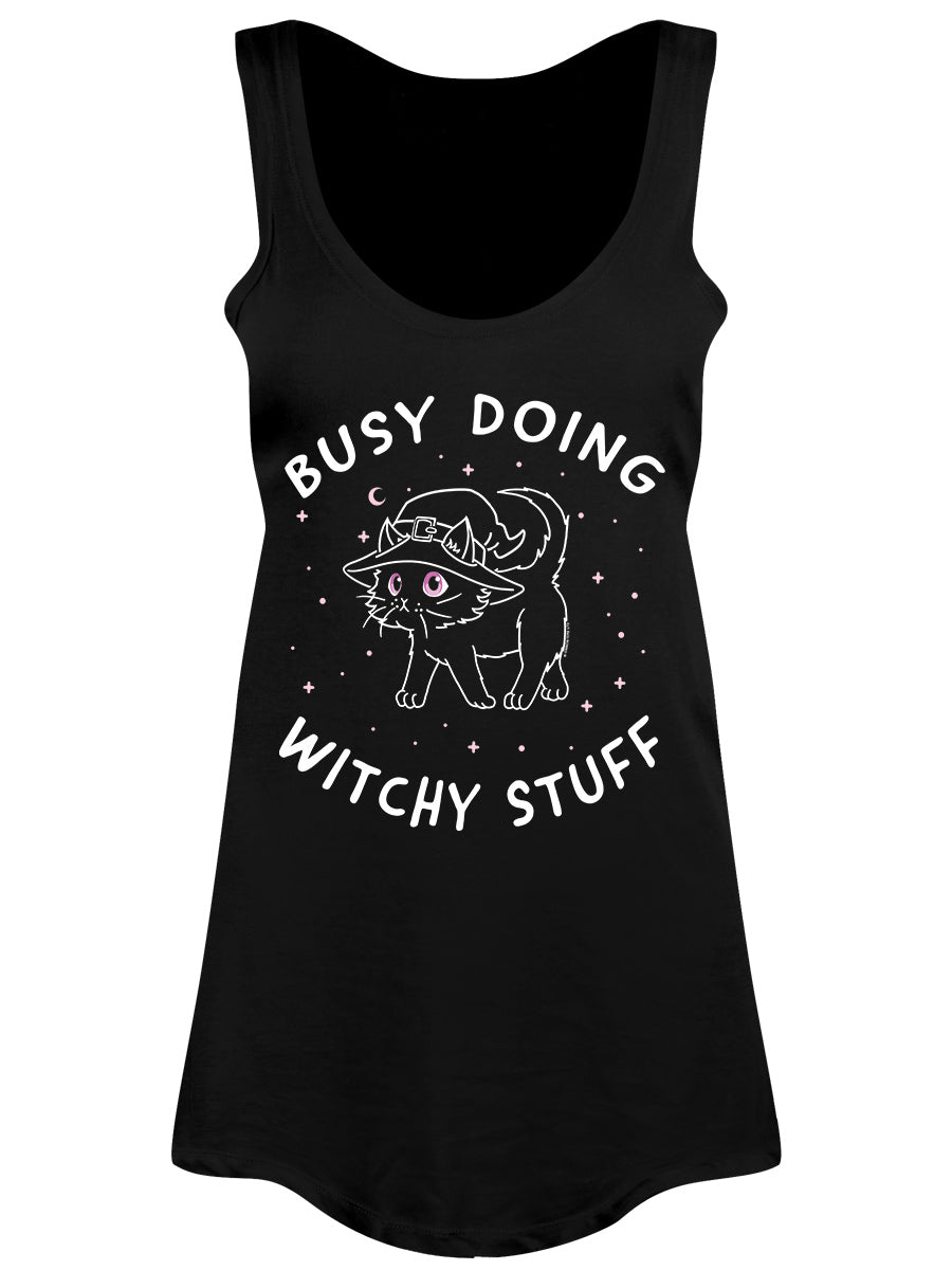 Little Shadow Witchy Cat Ladies Black Floaty Vest