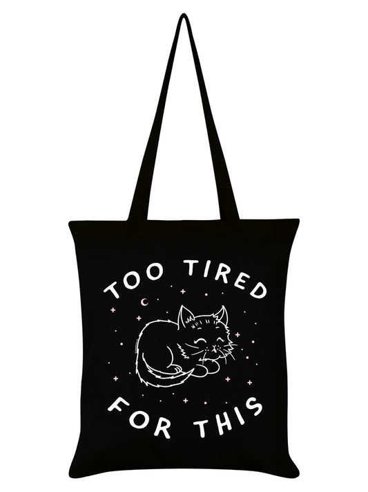 Little Shadow Tired Cat Black Tote Bag