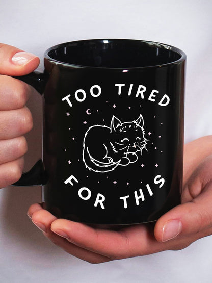 Little Shadow Tired Cat Black Mug