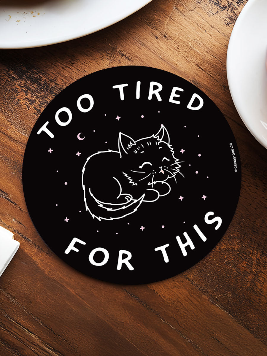 Little Shadow Tired Cat Circular Coaster