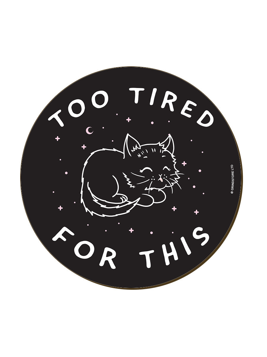 Little Shadow Tired Cat Circular Coaster