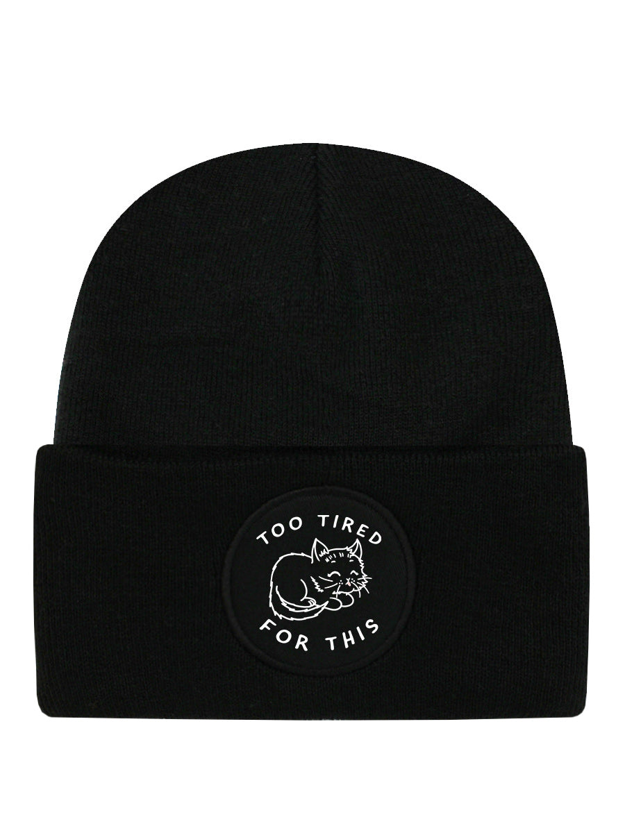 Little Shadow Tired Cat Black Beanie