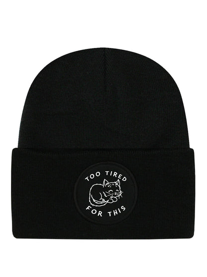 Little Shadow Tired Cat Black Beanie