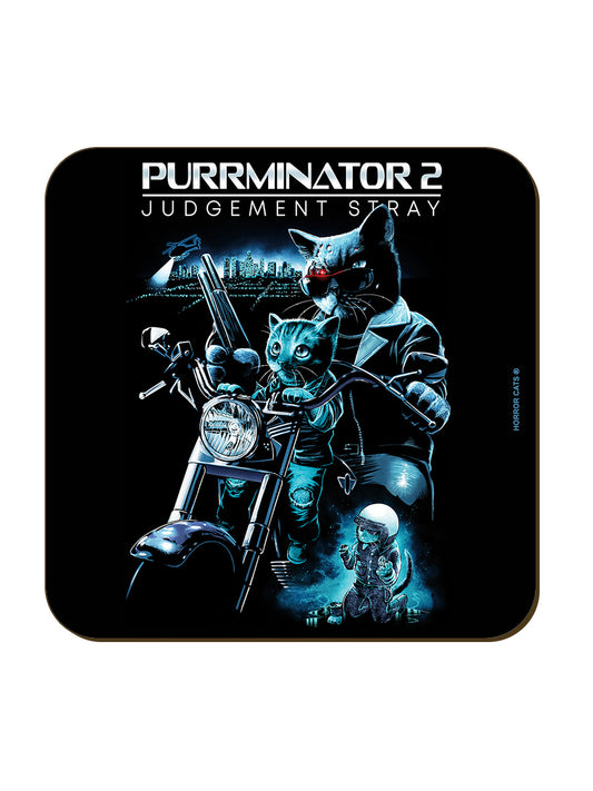 Horror Cats Purrminator 2 Square Coaster
