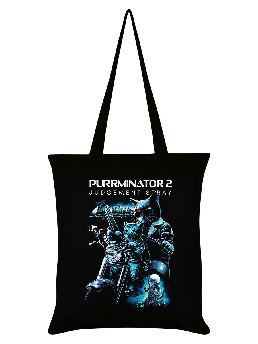 Horror Cats Purrminator 2 Black Tote Bag