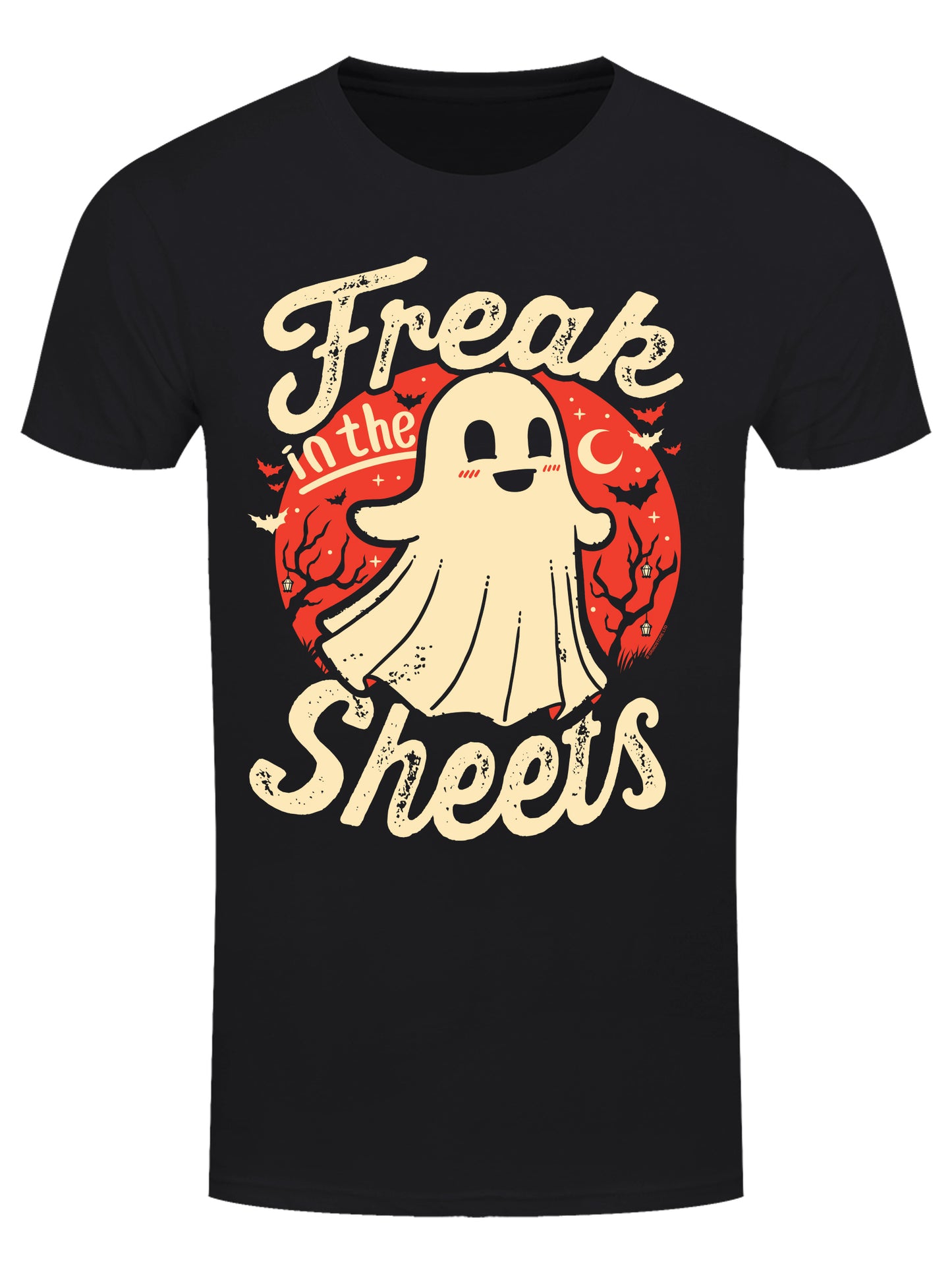Halloween Freak In The Sheets Men's Black T-Shirt