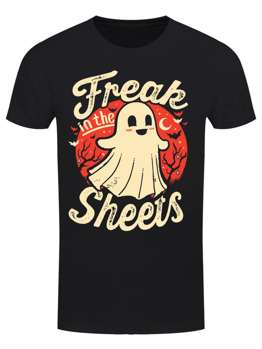 Halloween Freak In The Sheets Men's Black T-Shirt