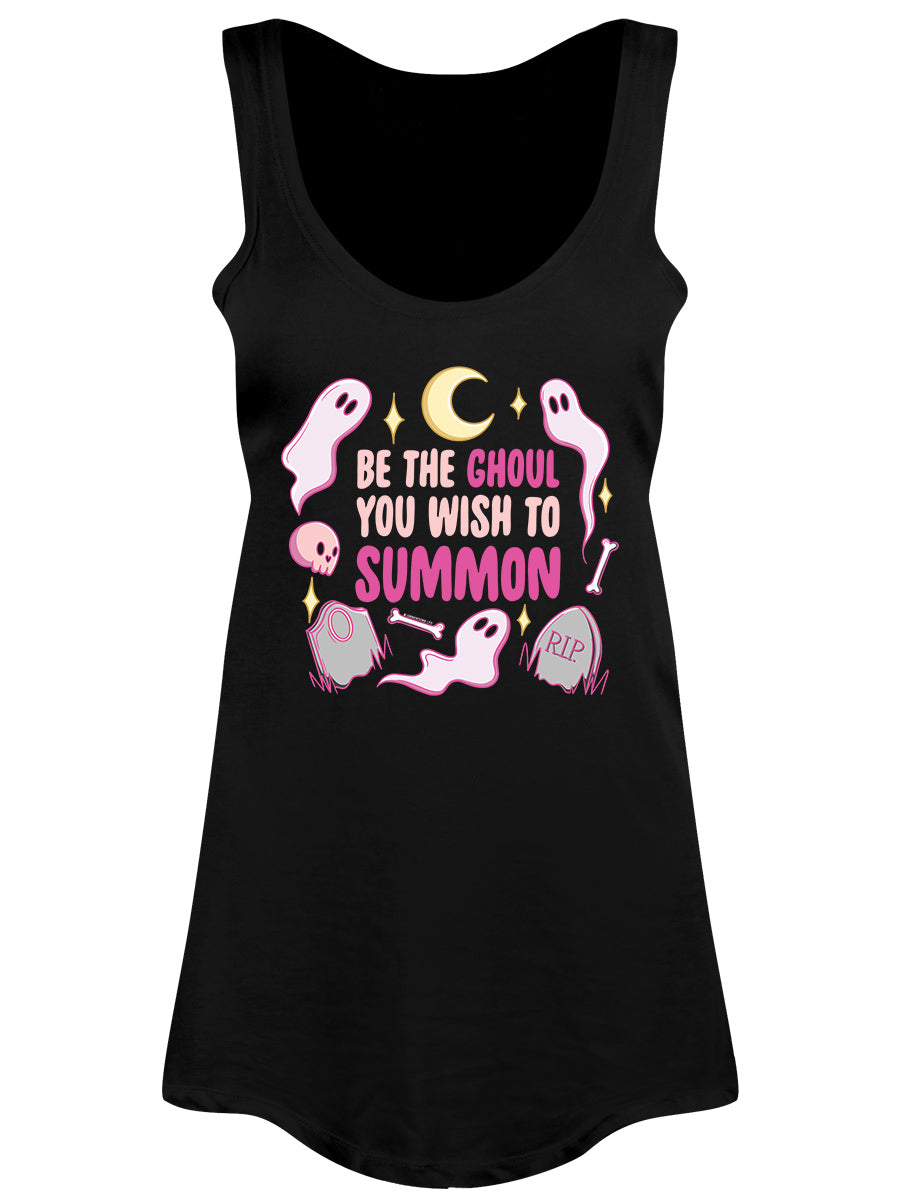 Be The Ghoul You Wish To Summon Ladies Black Floaty Vest