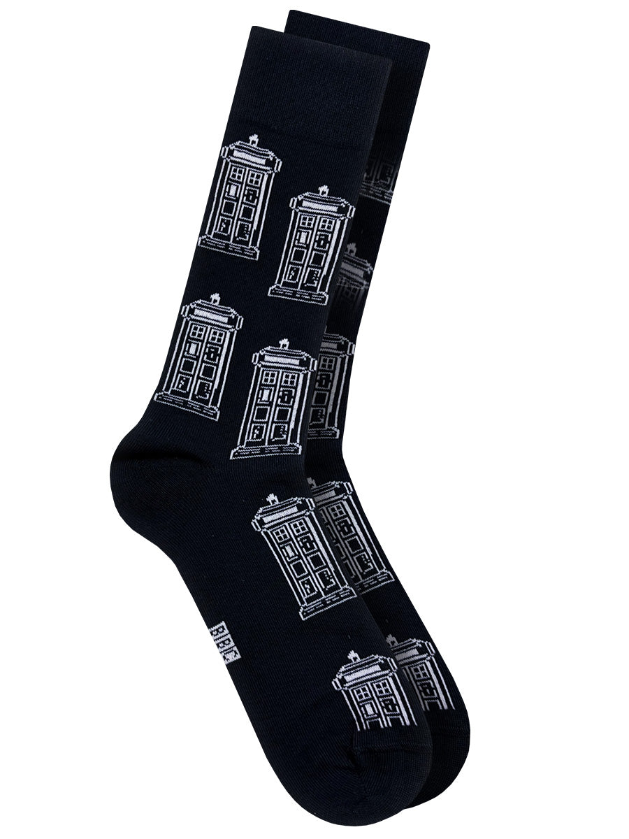 Dr Who Multi Tardis Navy Socks (UK Size 7-11)