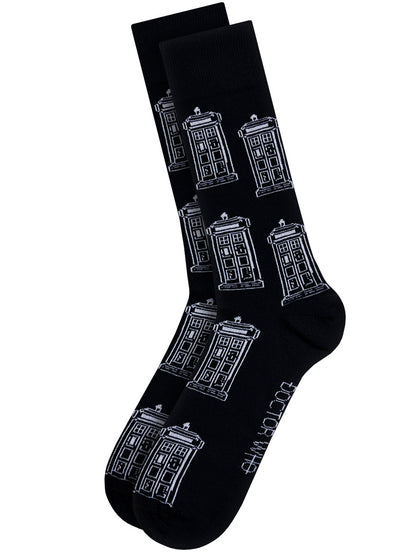 Dr Who Multi Tardis Navy Socks (UK Size 7-11)